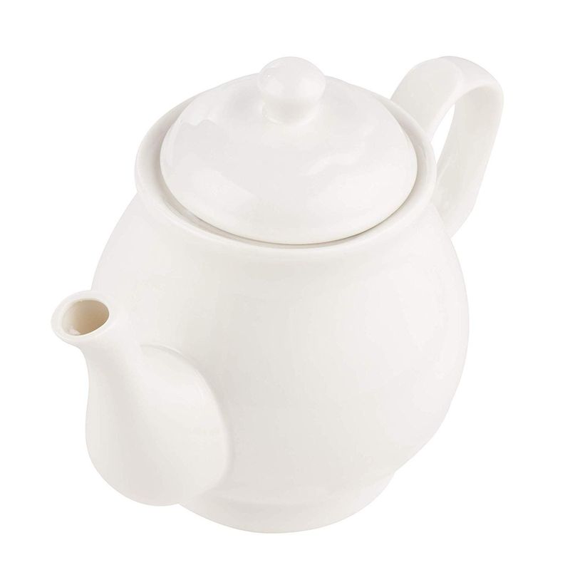 Porcelain Teapot - 27-Ounce White Porcelain Tea Pot, China Teapot for 3-4 Cups, Set of 1