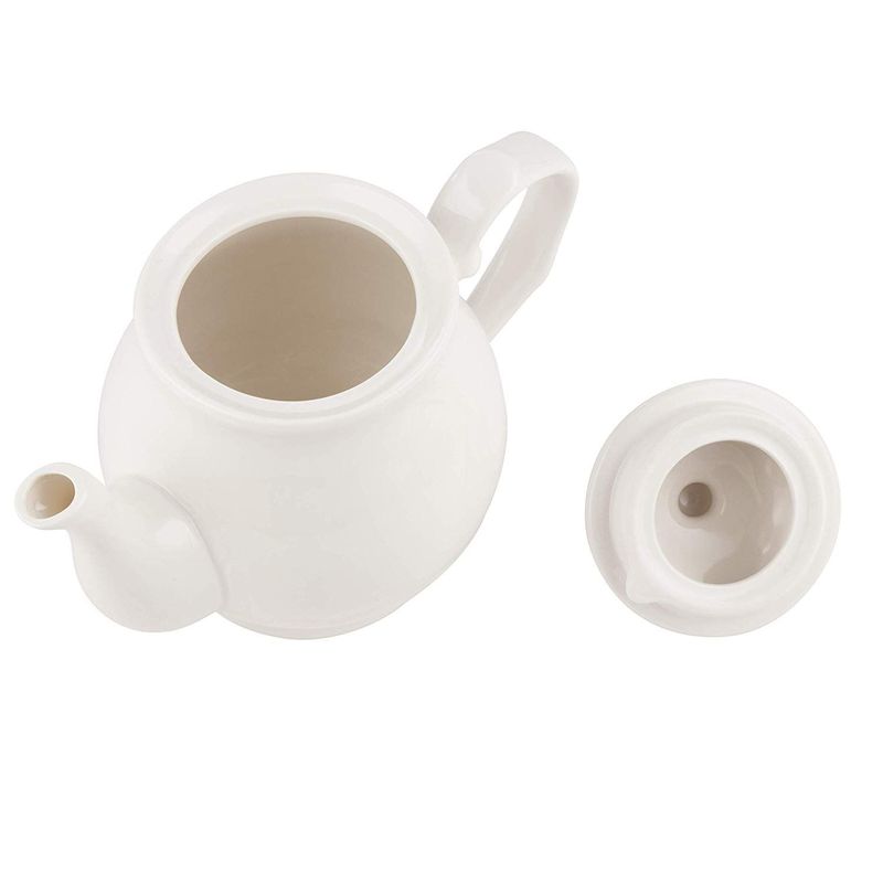 Porcelain Teapot - 27-Ounce White Porcelain Tea Pot, China Teapot for 3-4 Cups, Set of 1