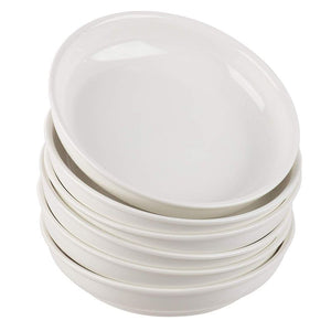 6-Piece Porcelain Pasta Bowls Set – 22-Ounce Soup Bowls, Wide Shallow Large Serving Bowls for Pasta, Salad, Cereal, Desserts - 7.9 x 1.6 Inches, Plain White