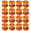 Mini Terra Cotta Pots for Propagation, Flower Pots for Plants with Saucers (1.9 x 1.5 in, 16 Pack)