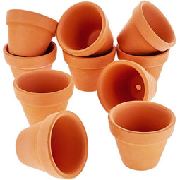 Juvale 10 Pack Terra Cotta Pots with Drainage Holes - 1.5 inches Mini Clay Flower Pots Perfect for Succulent Display, Cactus Nursery Planter, Indoor and Outdoor Plant