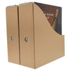 Kraft Corrugated Cardboard Magazine File Holders with Labels (8 Pack)