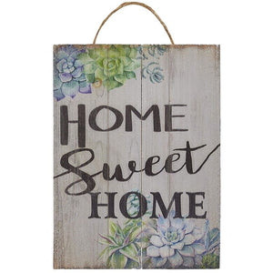 Juvale Home Sweet Home Wall Ornament, Wooden Hanging Decoration Flower Design, Natural DecorLiving Room, Hallway Front Yard, 8 x 5.9 x 0.9 inches
