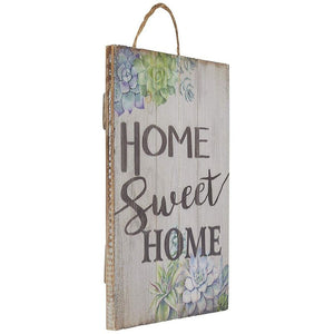Juvale Home Sweet Home Wall Ornament, Wooden Hanging Decoration Flower Design, Natural DecorLiving Room, Hallway Front Yard, 8 x 5.9 x 0.9 inches