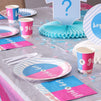 Gender Reveal Party Bundle, Includes Plates, Napkins, Cups and Cutlery (Serves 24, 144 Pieces in Total)