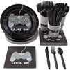 Video Game Party Supplies, Disposable Tableware Set (Serves 24, 144 Pieces)