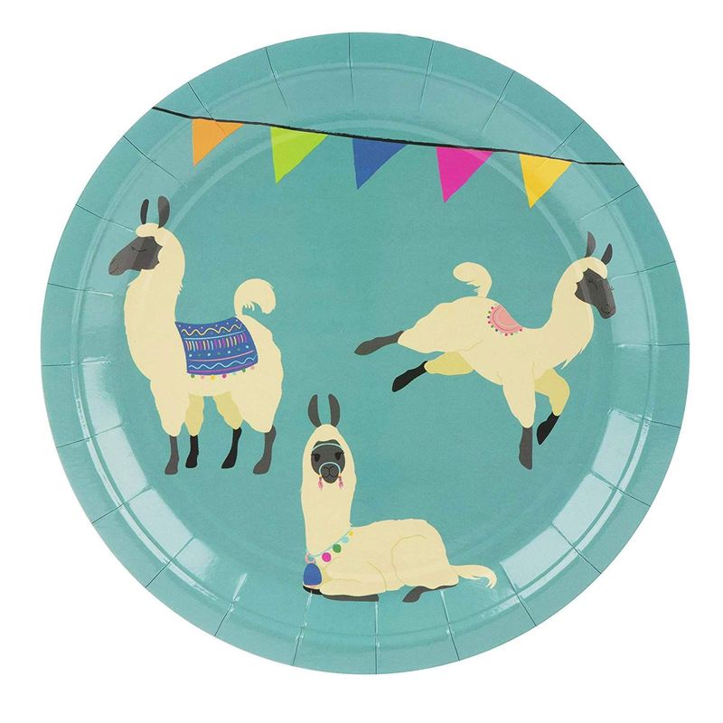 Llama Birthday Party Bundle, Includes Plates, Napkins, Cups, and Cutlery (Serves 24, 144 Pieces)