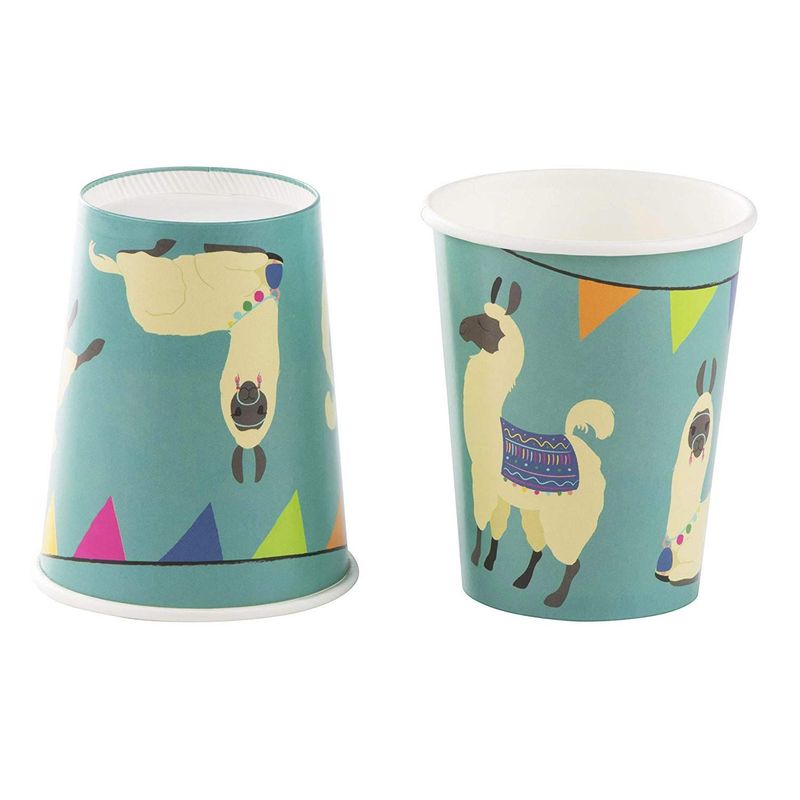 Llama Birthday Party Bundle, Includes Plates, Napkins, Cups, and Cutlery (Serves 24, 144 Pieces)