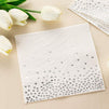 Silver Foil Paper Napkins for Confetti Polka Dot Party (6.5 x 6.5 In, 50 Pack)