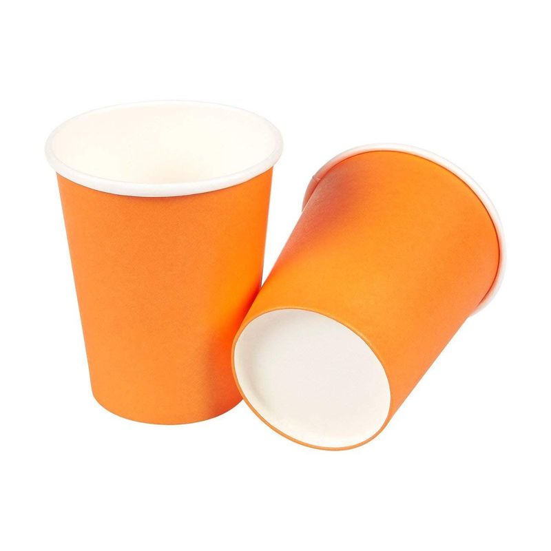 Serves 24 Orange Party Supplies, Disposable Paper Plates, Cups