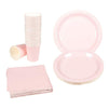 Disposable Dinnerware Set - 24-Set Paper Tableware - Dinner Party Supplies for 24 Guests, Including Paper Plates, Napkins and Cups, Pink