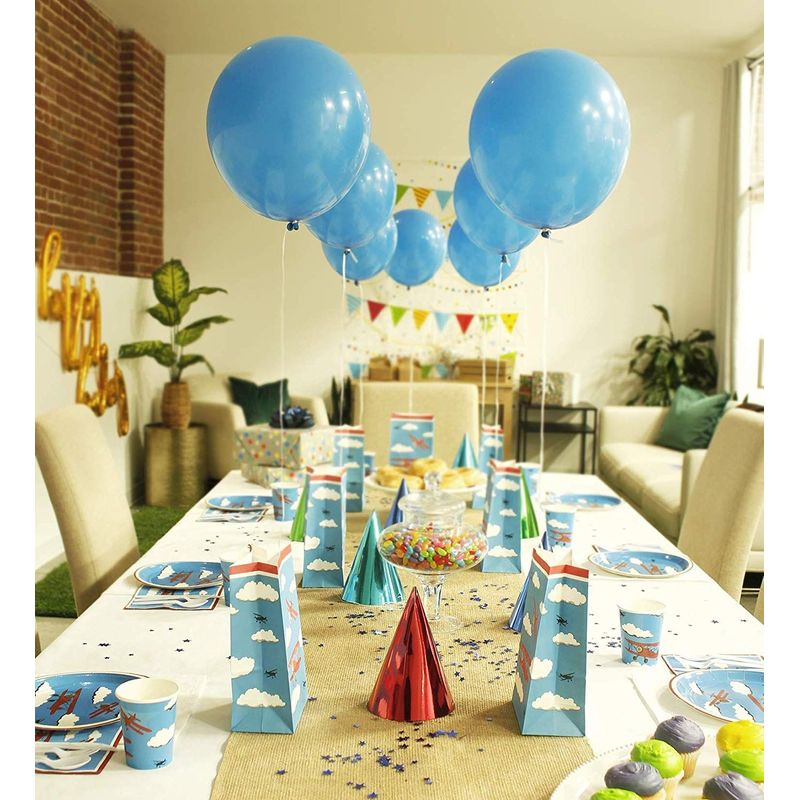 Airplane Party Supplies – Serves 24 – Includes Plates, Knives, Spoons, Forks, Cups and Napkins. Perfect Airplane Party Pack for Kids Airplane Themed Parties.