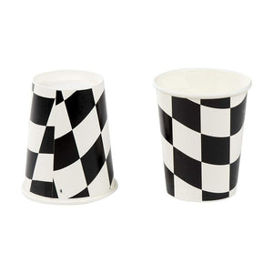 Racecar Dinnerware Set for Kid's Birthday Party, Checkered Design (Serves 24, 144 Pieces)