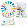 Music Party Supplies, Paper Plates, Napkins, Cups and Plastic Cutlery (Serves 24, 144 Pieces)