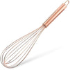 Balloon Whisk - Stainless Steel Copper Coated Wire Whisk, Egg Whisk for Blending, Whisking, Beating, Stirring, Rose Gold, 12 Inches