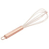 Balloon Whisk - Stainless Steel Copper Coated Wire Whisk, Egg Whisk for Blending, Whisking, Beating, Stirring, Rose Gold, 12 Inches