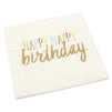 Happy Birthday Rainbow Party Supplies, Paper Napkins (5 x 5 In, White, 100 Pack)