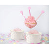 Disposable Ice Cream Cups, Dessert Bowls with Silver Polka Dots (8 oz, 50 Pack)