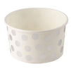 Disposable Ice Cream Cups, Dessert Bowls with Silver Polka Dots (8 oz, 50 Pack)