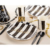 Black and White Party Bundle, Includes Plates, Napkins, Cups, and Cutlery (Serves 48, 288-Pieces)