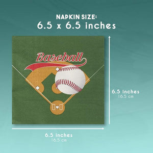 Baseball Birthday Party Bundle Includes Plates, Napkins, Cups, and Cutlery (Serves 24, 144 Pieces)