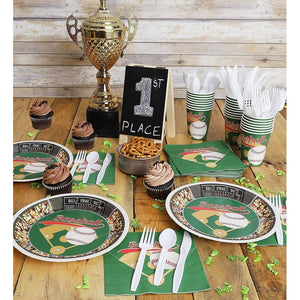 Baseball Birthday Party Bundle Includes Plates, Napkins, Cups, and Cutlery (Serves 24, 144 Pieces)