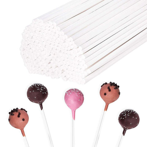100 Count 6 INCH White Paper Lollipop Sticks,Cake Pop Sticks