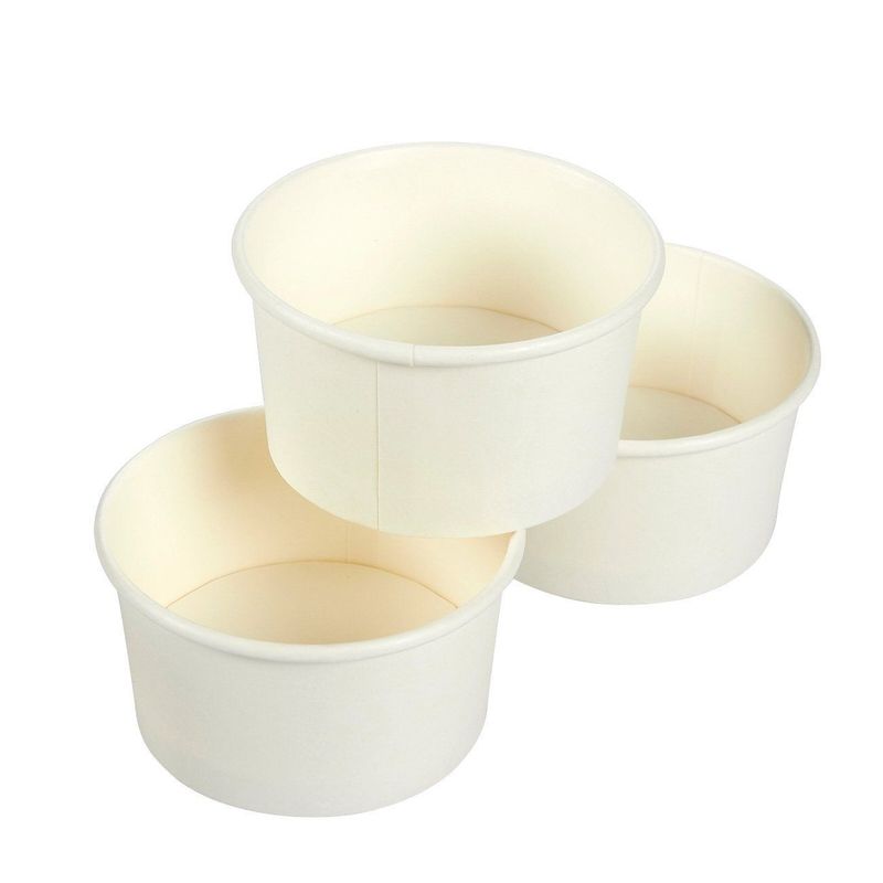 Ice Cream Sundae Cups, Disposable Dessert Bowls (White, 8 oz., 100 Pack)