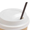 Disposable Kraft Paper Insulated Coffee Cups with Lids and Stirring Straws (8 oz, 100 Pack)