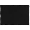 100-Pack Paper Placemats - Black Bulk Disposable Placemats, Colored Tabletop Mats with Wavy Scalloped Edge, Birthday Party Supplies, Graduation, Black Party Decoration, 14 x 10 Inches