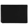 100-Pack Paper Placemats - Black Bulk Disposable Placemats, Colored Tabletop Mats with Wavy Scalloped Edge, Birthday Party Supplies, Graduation, Black Party Decoration, 14 x 10 Inches