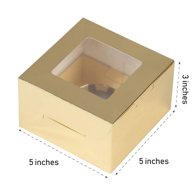Juvale Single Cupcake Boxes (24 Pack), Metallic Gold and Silver, 5 x 3 Inches