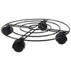 Rolling Plant Holder, Indoor and Outdoor Round Metal Pot Stand with Wheels (12.5 In)