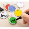 Paper Key Tags - 100 Pack Paper Key ID Label Name Tags with Split Ring, Keychain, Rim Tag, Small Coded Key Chain Keyring Set for Kids Backpack, Luggage, Pets, Assorted Colors, 1.2 Inches in Diameter