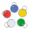 Paper Key Tags - 100 Pack Paper Key ID Label Name Tags with Split Ring, Keychain, Rim Tag, Small Coded Key Chain Keyring Set for Kids Backpack, Luggage, Pets, Assorted Colors, 1.2 Inches in Diameter