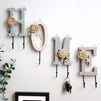 Juvale Wooden Letters Home Key Holder Farmhouse Wall Decor Set with 7 Pegs