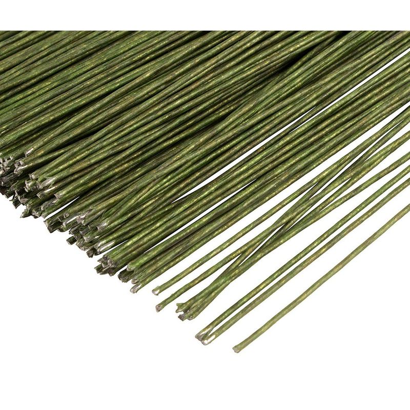 300 Pieces Green 18 Gauge Floral Wire Stems for DIY Crafts, Artificial  Flower Arrangements (16 In) 
