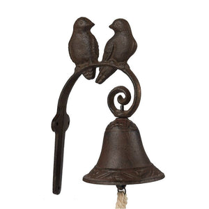 Juvale Rustic Cast Iron Love Birds Door Bell - Decorative Vintage Antique Farmhouse Style Decoration for Outside House, 4.5 x 8.5 x 1.5 Inches