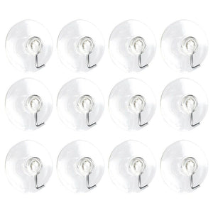 Juvale Suction Cup Hooks for Shower – 12 Pack Heavy Duty Silicone Plastic Suction Cup Hangers for Window, Kitchen, Bathroom, Wall - Clear, 1.5 Inch / 4 cm Diameter
