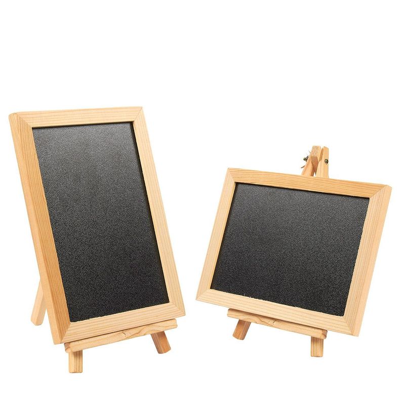 Juvale 6 Pack Wooden Framed Chalkboard Signs with Easel Stand for Restaurants, Weddings, Cafe (Black, 7 x 7 x 4.25 in)