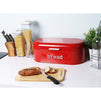 Large Bread Box for Kitchen Counter - Stainless Steel Bread Bin Storage Container Holder for Loaves, Pastries & More - Retro Vintage Design, Red, 17.3 x 8.3 x 6.5 inches