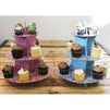 2-Pack Cardboard Cupcake Stand – 3-Tiered Dessert Stand Cupcake Tower – Cupcake Tree Display for Baby Showers, Weddings, Birthdays, Blue and Pink, 11.7 x 13.5 x 11.7 Inches