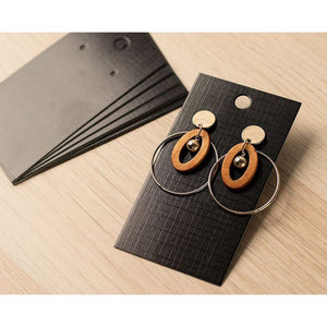 Earring Cards - 200-Pack Earring Card Holder, Earring Display Cards for Ear Studs, Earrings, Black, 3.5 x 2 Inches