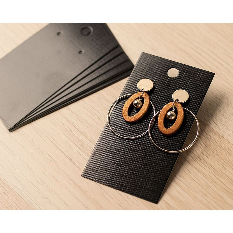 Magik 200 Pack Earring Card Holder Black Earring Display Cards Ear Studs Jewelry, Adult Unisex