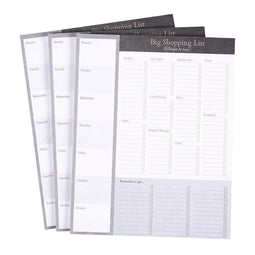 Large Magnetic Grocery, Shopping List Notepads for Fridge (156 Sheets, 3-Pack)