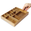 Kitchen Drawer Organizer with Removable Dividers - Silverware Organizer - Cabinet Organizer for Utensils and Cutlery - Utility Drawer, Bamboo, 14 x 10 x 2 Inches