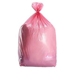 Pink Large Gift Bags - 6-Pack Jumbo Plastic Sack for Wrapping Oversized Gifts, 36 x 48 Inches, Includes Red String