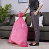 Pink Large Gift Bags - 6-Pack Jumbo Plastic Sack for Wrapping Oversized Gifts, 36 x 48 Inches, Includes Red String