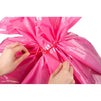 Pink Large Gift Bags - 6-Pack Jumbo Plastic Sack for Wrapping Oversized Gifts, 36 x 48 Inches, Includes Red String