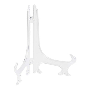 Plastic Easel Stands - 24-Pack Easel Display Stand Plate Holders for Photo, Dish, Art Pieces, Certificates, Placecard - Ideal Wedding, Home, Birthday, Party, Table Decorations - Clear, 6.9 Inches Tall